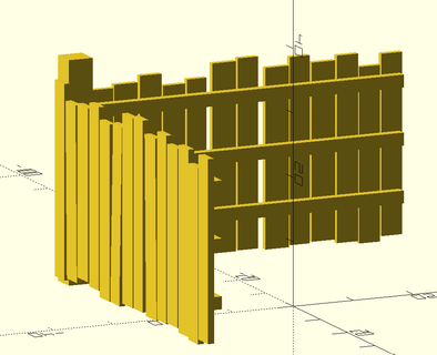 28mm 'industrial' wooden fence gate 3d print model - Mito3D