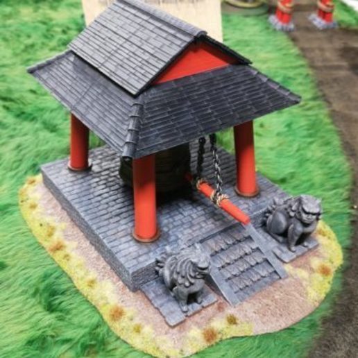 28mm bonsh japan temple bell game japanese wargaming test honour 3D print model - Mito3D