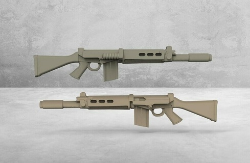 28mm britânico slr fn queda rifle jogos exército miniatura mini modelo guerra 3d print model - Mito3D