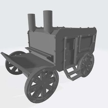 28mm carriage v1 - finished game vehicles western steampunk pathfinder miniature cikkirock 8mm 30mm 3d print model - Mito3D