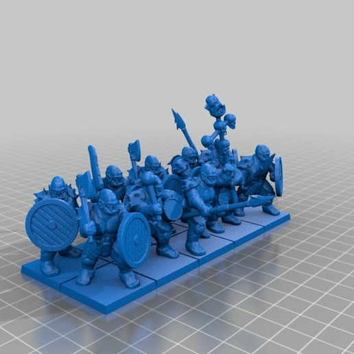 28mm orc ax unit games workshop kings of war mantic tabletop warhammer toy 3D print model - Mito3D