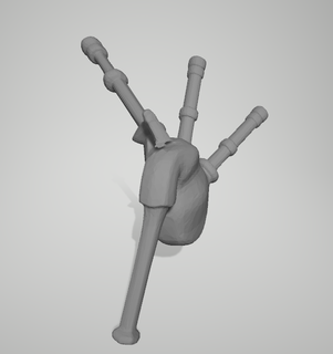 28mm scale bagpipe 3d print model - Mito3D