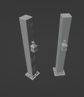 28mm scale fantasy wood pillar lantern creepyhero studios 3d print model - Mito3D