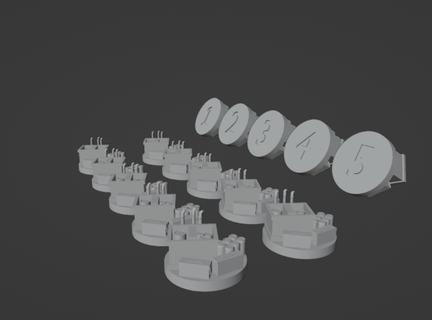 28mm escala moderno numerado zombi tokens recursos héroe espeluznante estudios 3d print model - Mito3D