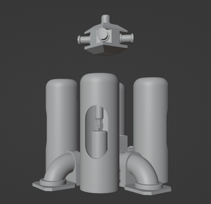 28mm scale science fiction pumping station Game modular pipe system creepyhero studios 3D print model - Mito3D