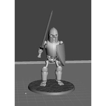 28mm esqueleto guerreiro blindado espada escudo jogo jogos 3d print model - Mito3D