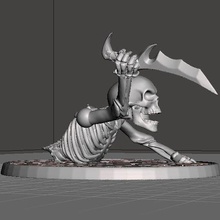 28mm esqueleto guerreiro danificado punhal jogo jogos 3d print model - Mito3D
