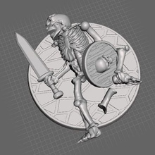 28mm esqueleto guerreiro morto ferido jogo jogos miniatura dnd 3d print model - Mito3D