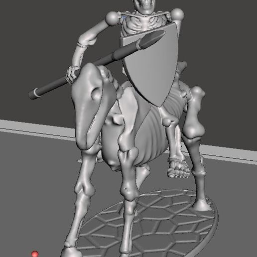 28mm esqueleto guerrero de la caballería ligera lanza & shield 2 juego juegos el cráneo las miniaturas en miniatura caballo figura no molestar 3D print model - Mito3D