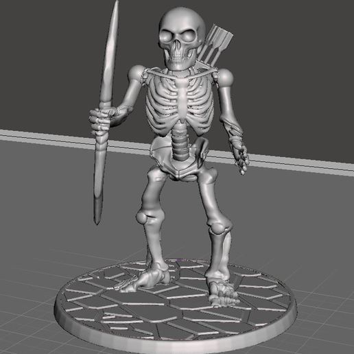28mm skeleton warrior longbow 2 game games 3D print model - Mito3D