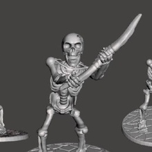 28mm esqueleto guerreiro arqueiro danificado & flechas jogo jogos feridos warhammer crânio miniaturas miniatura longbow a figura fantasia dnd arco 3d print model - Mito3D