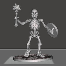 28mm skeleton warrior mace shield game games wargames miniatures miniature figure dnd 3d print model - Mito3D