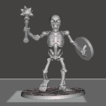 28mm esqueleto guerrero mace escudo juego juegos wargames el las miniaturas en miniatura figura dnd no molestar 3d print model - Mito3D