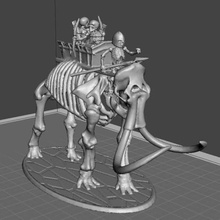 28mm esqueleto guerrero mamut gigante tanque juego juegos warhammer fantasy wargames muertos vivientes el cráneo las miniaturas en miniatura no molestar 3d print model - Mito3D