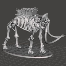 28mm skeleton warrior mammoth no crew game games warhammer wargaming undead skull miniatures miniature fantasy dnd 3d print model - Mito3D