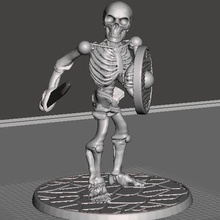 28mm skeleton warrior short sword shield game games warhammer fantasy undead miniature figure dnd 3d print model - Mito3D