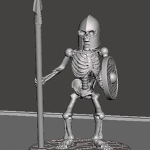 28mm skeleton warrior spear shield game games warhammer fantasy skull miniatures miniature dnd 3d print model - Mito3D