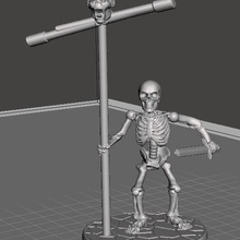 28mm skeleton warrior standard sword game games miniatures miniature dnd bones 3d print model - Mito3D