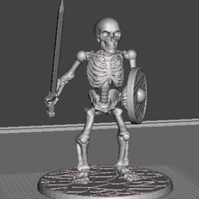 28mm esqueleto guerreiro de espada, escudo jogo jogos warhammer wargames mortos-vivos crânio miniatura a figura dnd em 3d print model - Mito3D