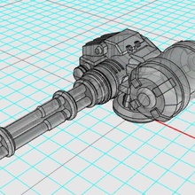 28mm stubby gatling weapon smaller knight carapace game model robots 3d print model - Mito3D