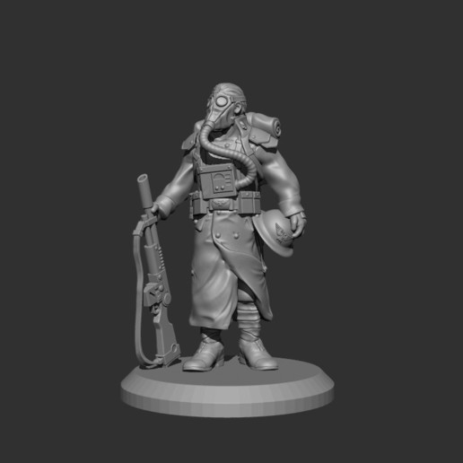 28mm trench fighter lässige pose 1 v2 Spiel Graben-Kämpfer dkok death korps Soldat 28 3D print model - Mito3D