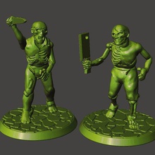 28mm undead armed zombies game games zombie wargaming wargames wargame skull rotton necromancer minis miniatures miniature mini knife frostgrave figure dnd cleaver chef bones bone bare 32mm 30mm 15mm 3d print model - Mito3D