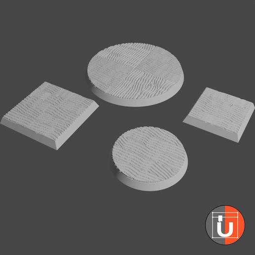 28mm madera bases juego base mesa terreno guerra generador juguete 3D print model - Mito3D