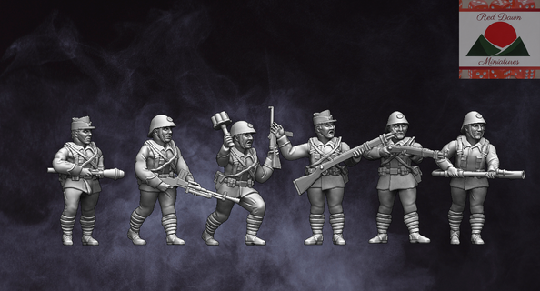 28mm ww2 romanian infantry squad romania bolt action chain command 3d print model - Mito3D