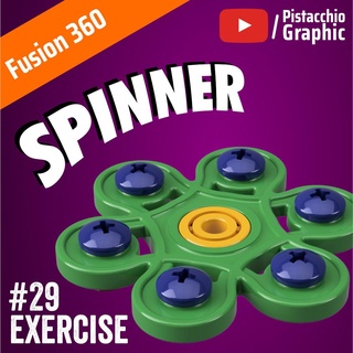 29 spinner brinquedo fusão 360 pistache gráfico criador tutorial Youtube crianças Toque 3d print model - Mito3D