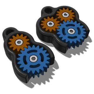 2 & 3 spur gear fidget toy keyring gears stem teeth 3d print model - Mito3D