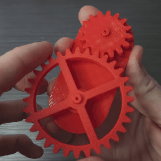 2 1 gear ratio tolerance test print fidget toy gears geared 3d print model - Mito3D