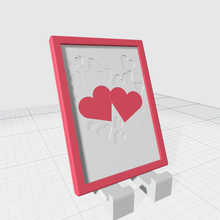 2 1 tablet stand picture frame 3d printing files gadget ipad pictures photo 3r valentine gift furniture diy heart love 3d print model - Mito3D