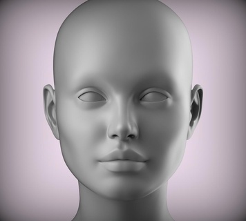 2 3d head face female character women teenager portrait doll bjd low-poly model lid art people monochrome american diy studio girl bust sculpt anatomy eye teeth woman 3d print model - Mito3D