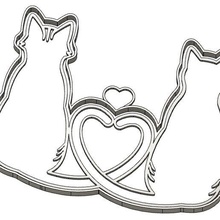 2 biscuit moulds - love valentine's day cookie cutter punch heart cake cook imprint child stamp marriage declaration gadget subject 3d print model - Mito3D