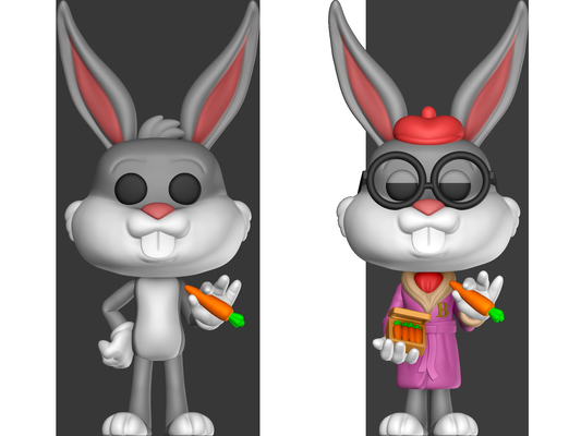 2 loco personalizado juguete juego funko arte juguetes bugs bunny conejito 3d print model - Mito3D