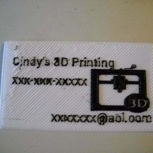 2 color business card sample 1 printer 3d_printing 3d print model - Mito3D