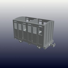 2 compartment passenger coach 3d print model - Mito3D