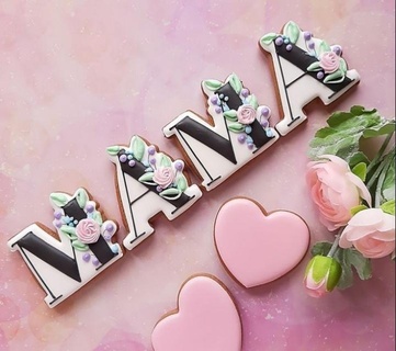 2 cutters 9cm shape word mama mother day mom flowers hearts cutter cookiecutters cookies cookie molds clay flower roses arrangements 3d print model - Mito3D