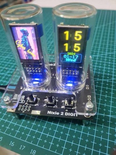 2 hane nixie lcd saat elektronik tüp kendin yap araçlar yapımcılar 3d print model - Mito3D