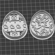 2 easter eggs cookie cutter 3d print model - Mito3D