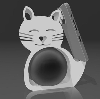 2 em 1 Suporte para iphone Alexa Eko nokta 4a 5a akıllı kedi pop 4 5 göstermek 3 elma telefon Celular 3d print model - Mito3D