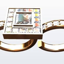 2 doigt de cartier style l'anneau bijoux coupe la princesse le diamant 3d print model - Mito3D