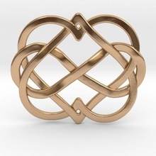 2 hearts infinity pendant jewelry infinite pendulous heart 3d print model - Mito3D