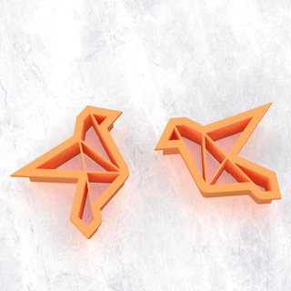 2 pcs polymer clay cutters - origami bird clay cutter polymer bird  3d print model - Mito3D