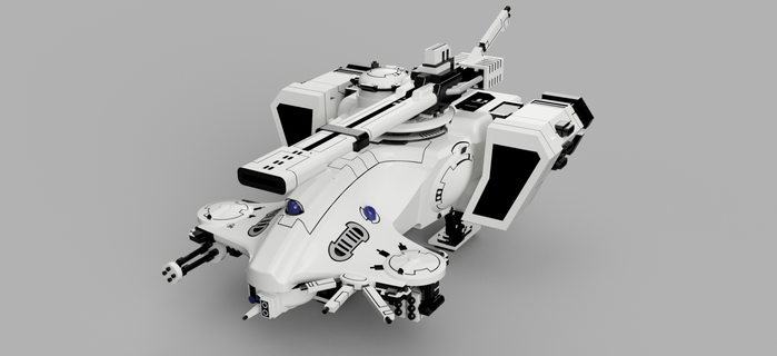 2 pi tx7 çekiç başlı tau robot masaüstü mekanik Warhammer 40k Uçan göz 3d print model - Mito3D