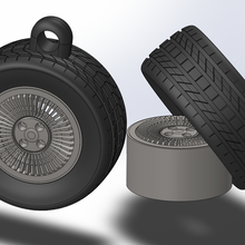 2 piece delorean tire rim keychain 3d print model - Mito3D