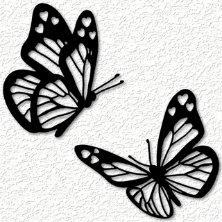 2 parça Ayarlamak kelebekler duvar Sanat kelebek dekor x2 kırlangıç kuyruğu Bahçe gerçekçi Çiçekler ilkbahar 2d düşük poli ev dekorasyon 3d print model - Mito3D