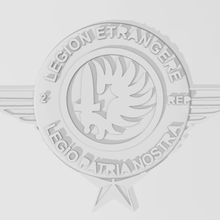 2 temsilci Dış lejyon paraşütçü kel Korsika askeri Ordu logo 3d print model - Mito3D