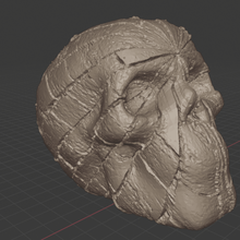 2 skull art heart head 3d print model - Mito3D
