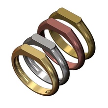 2 yuva düğün nişan profil mühür yüzük 3d Yazdır model takı düşük moda yazdırılabilir altın gümüş mücevher joaillier sterlin lüks Aksesuarlar 3d print model - Mito3D